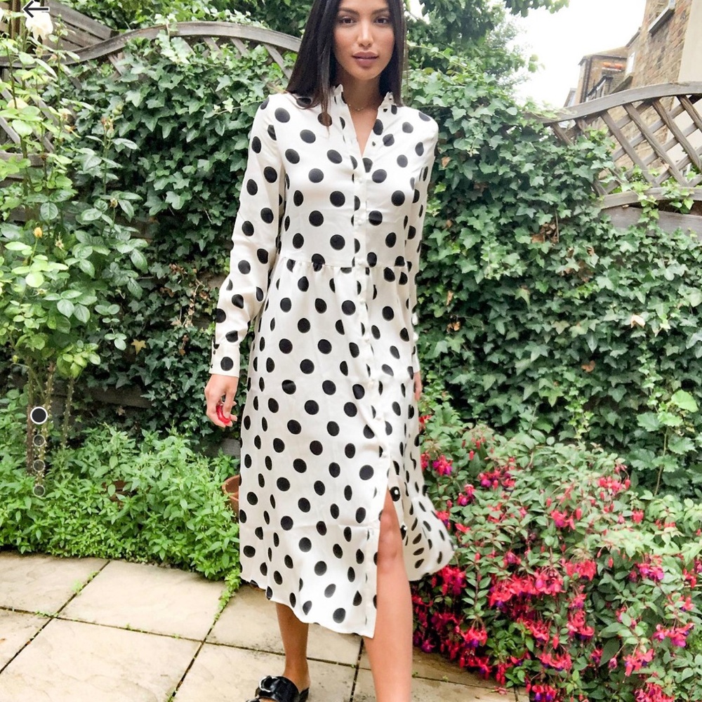 Vero Moda Black and White Polka Dot Maxi Dress